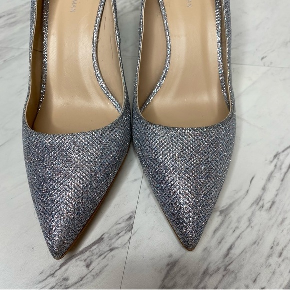 Stuart Weitzman Leigh 75 Sliver Sparkle Pump 9B - Picture 9 of 14